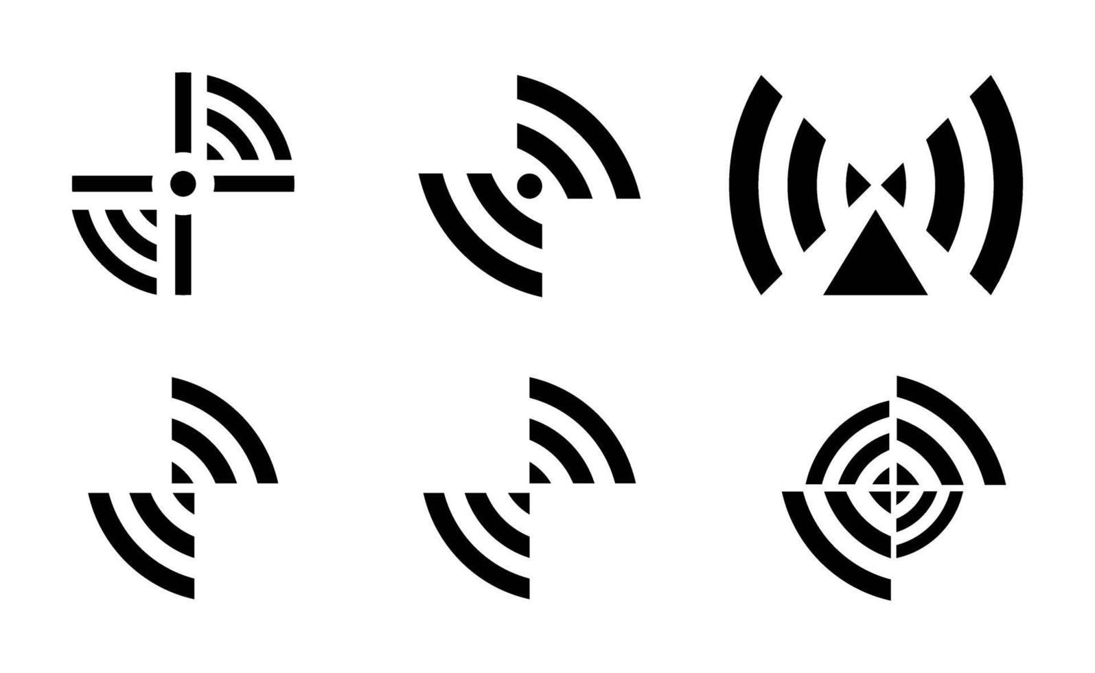 set di icone wifi creative vettore