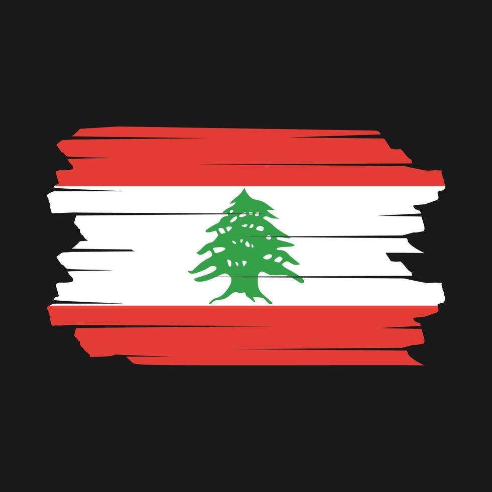 Libano bandiera spazzola vettore
