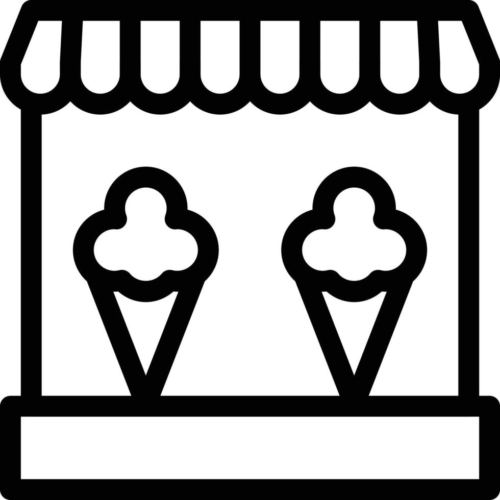 illustrazione vettoriale di bancarella del gelato su uno sfondo. simboli di qualità premium. icone vettoriali per il concetto e la progettazione grafica.