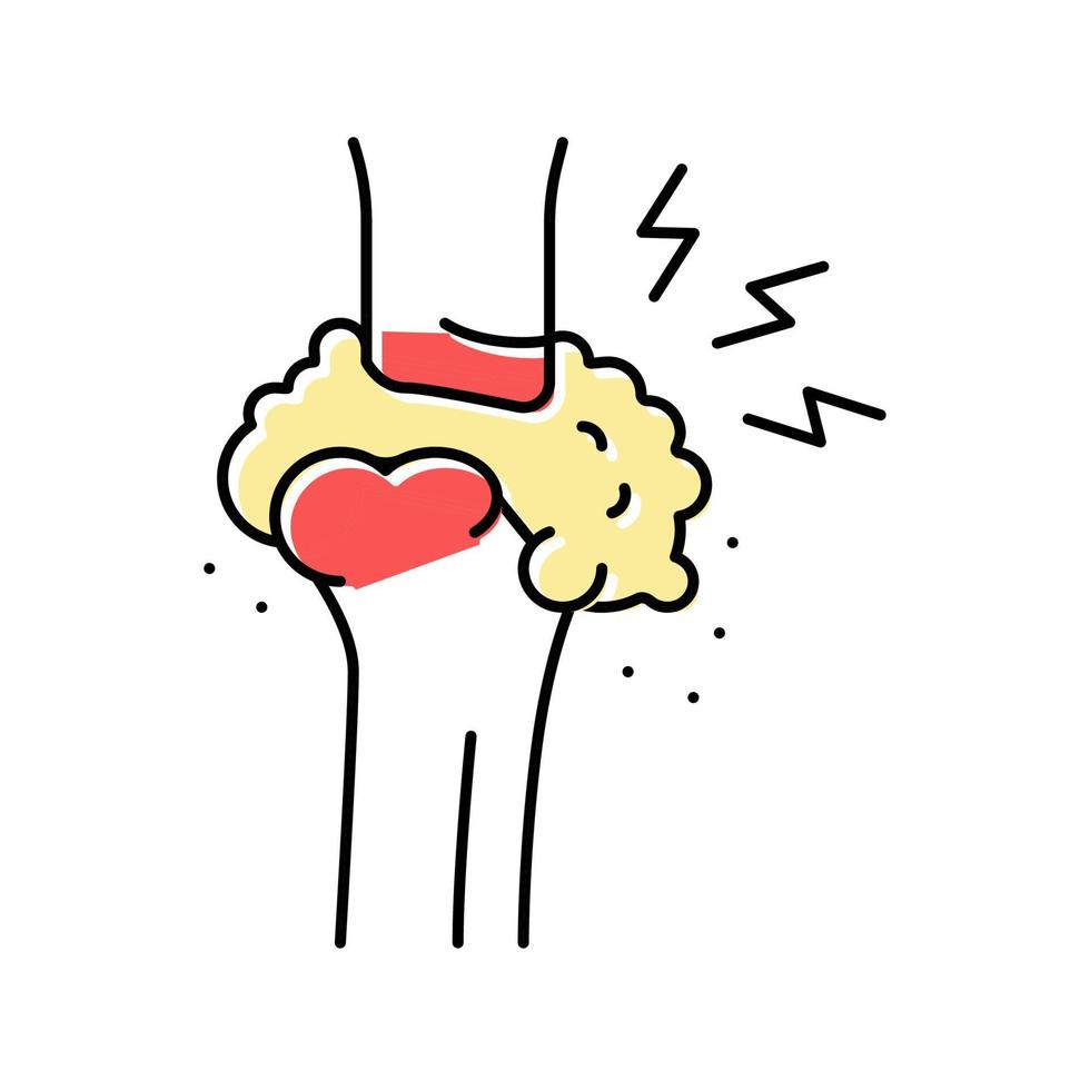 illustrazione vettoriale dell'icona del colore del problema di salute della gotta