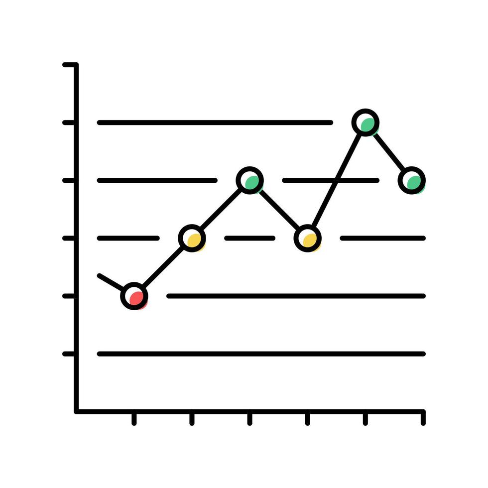 illustrazione vettoriale dell'icona del colore del grafico a linee