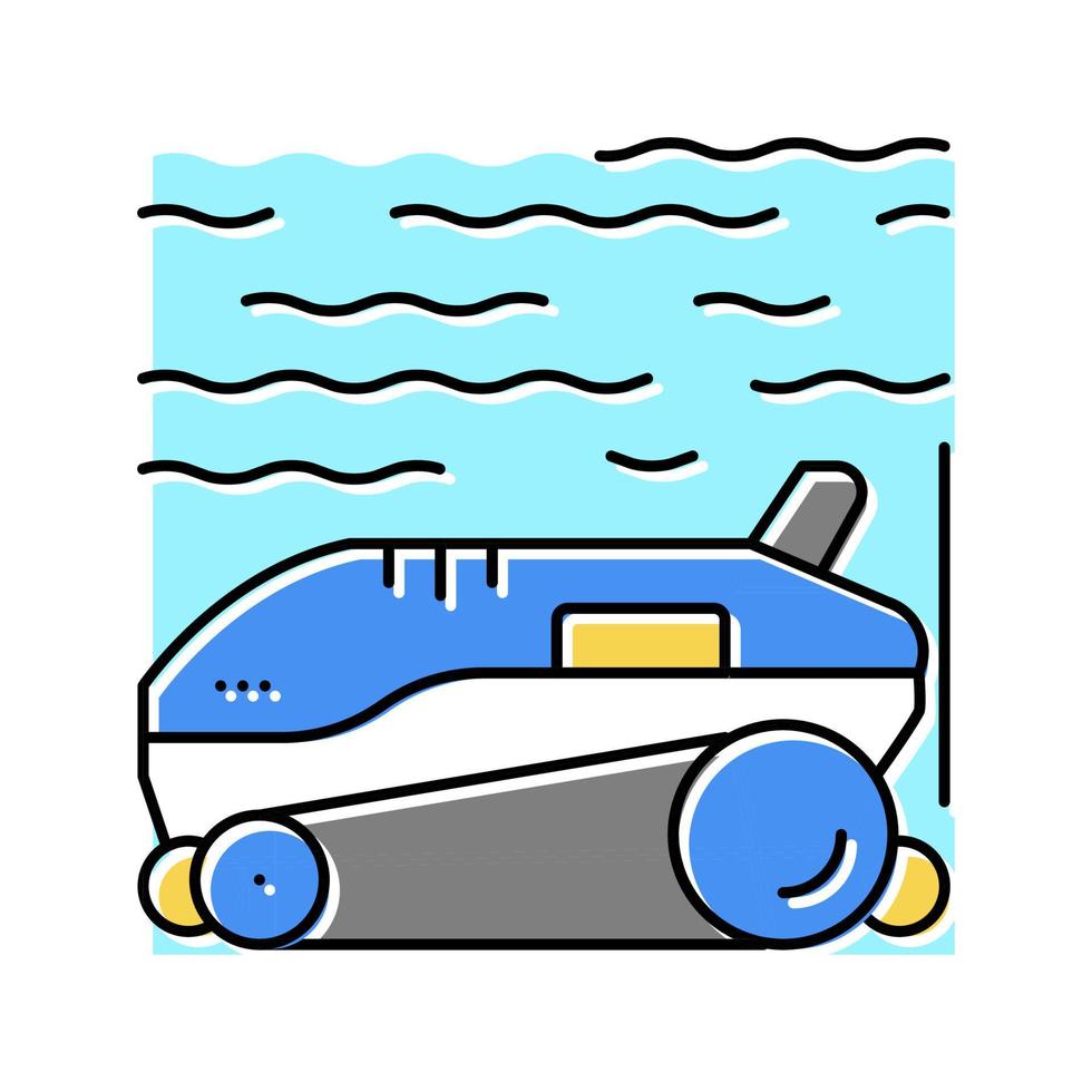 illustrazione vettoriale dell'icona del colore della piscina del robot pulitore