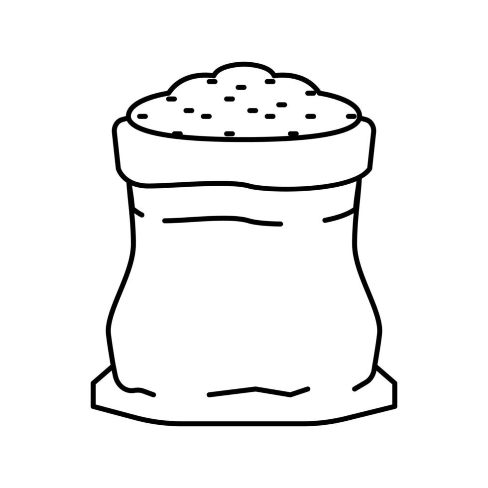 Borsa orzo grano linea icona vettore illustrazione