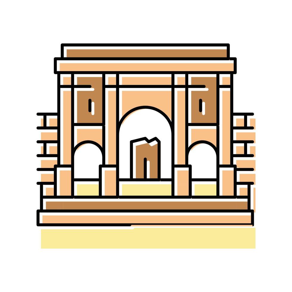 illustrazione vettoriale dell'icona del colore dell'edificio storico di cartagine