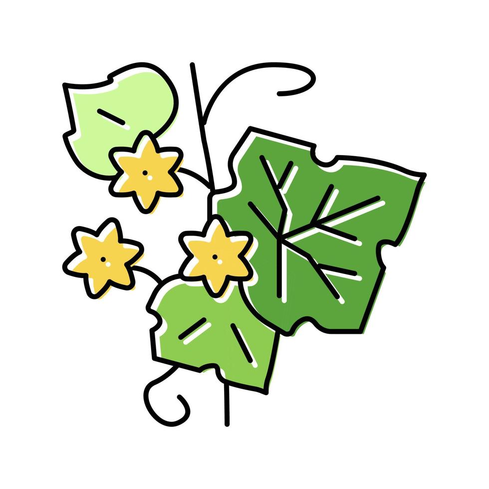 illustrazione vettoriale dell'icona del colore della pianta a foglia