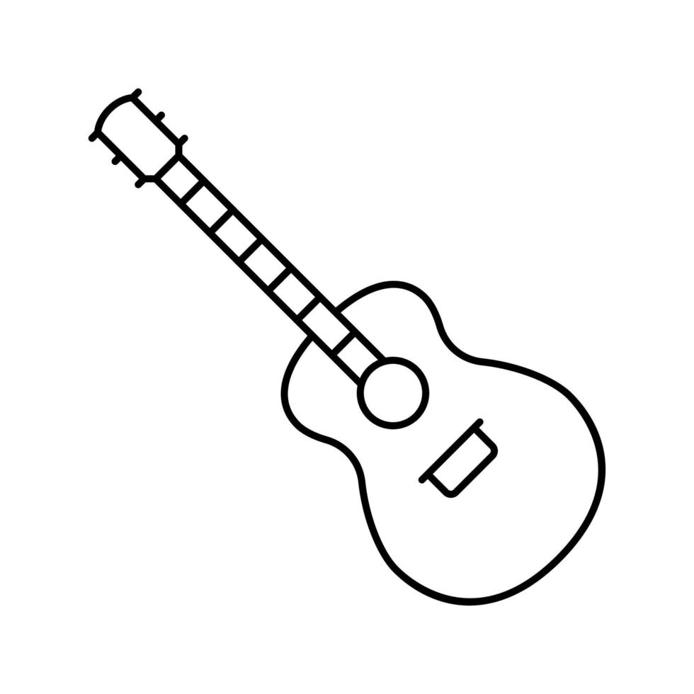 illustrazione vettoriale dell'icona della linea dello strumento musicale della chitarra