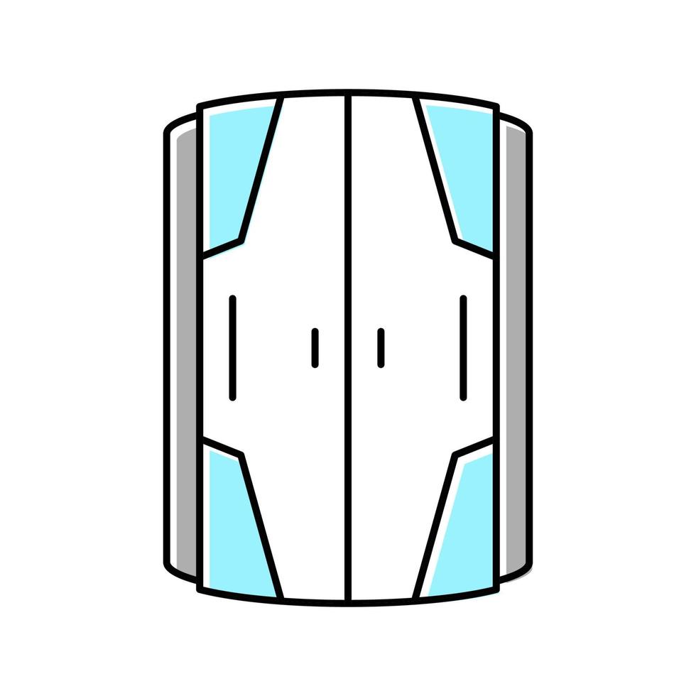 illustrazione vettoriale dell'icona del colore dell'attrezzatura del solarium della cabina verticale chiusa