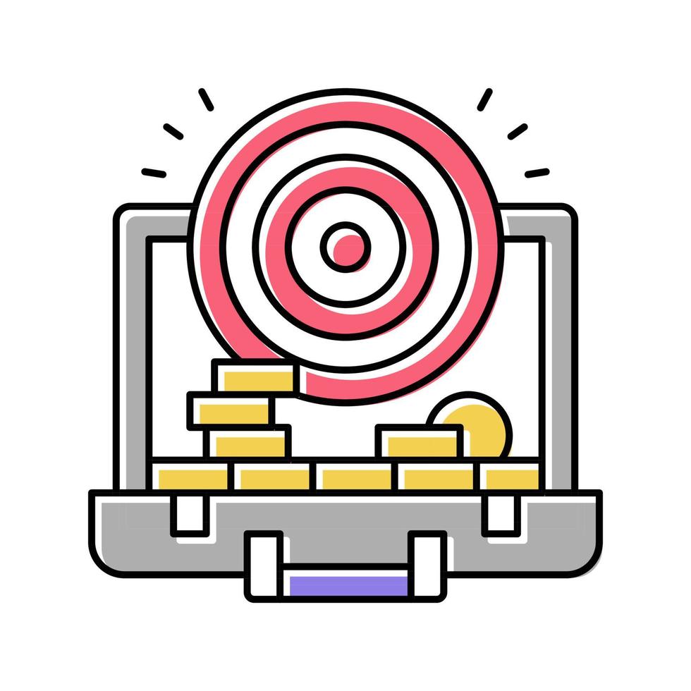 illustrazione vettoriale dell'icona del colore del raggiungimento dell'obiettivo