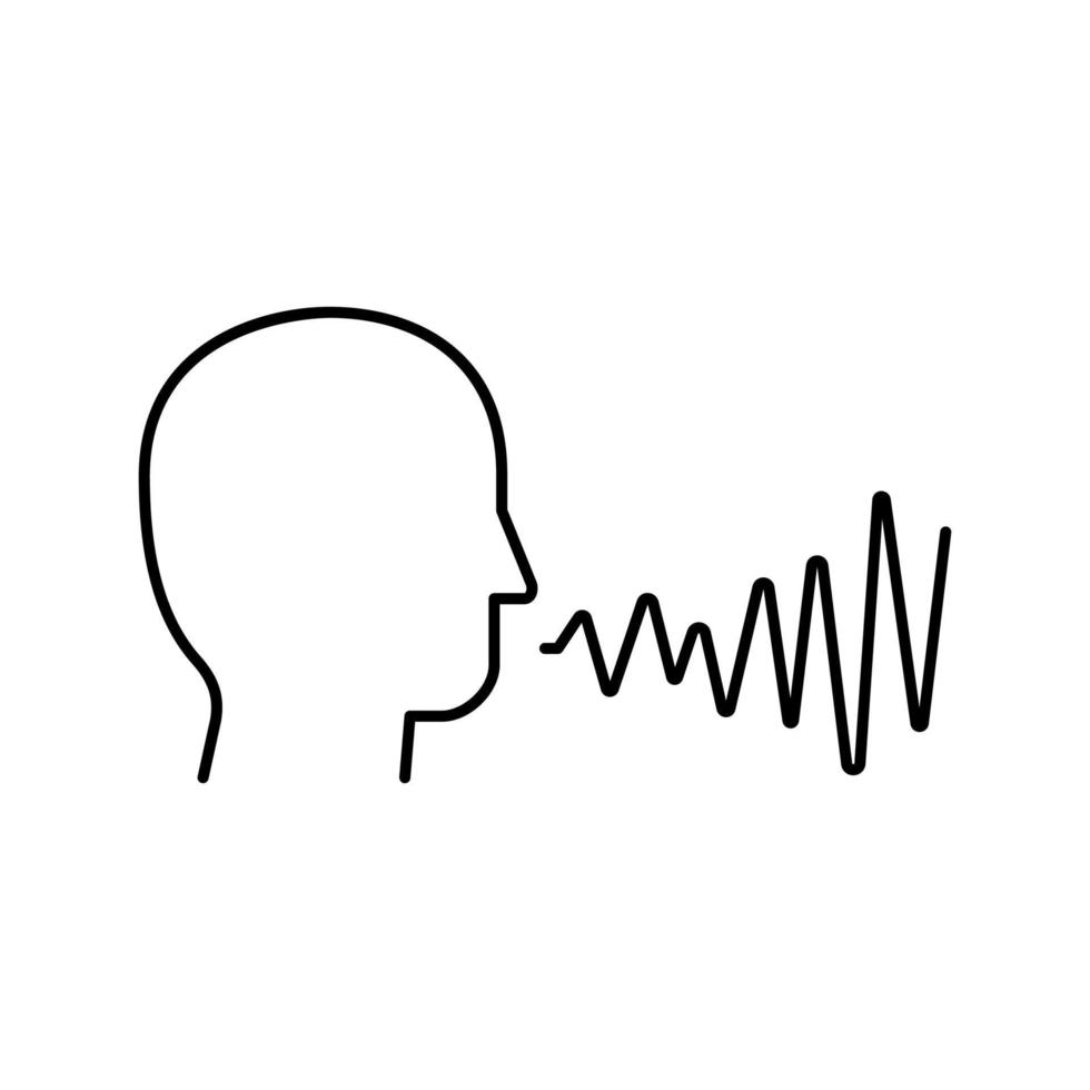 illustrazione vettoriale dell'icona della linea vocale vocale