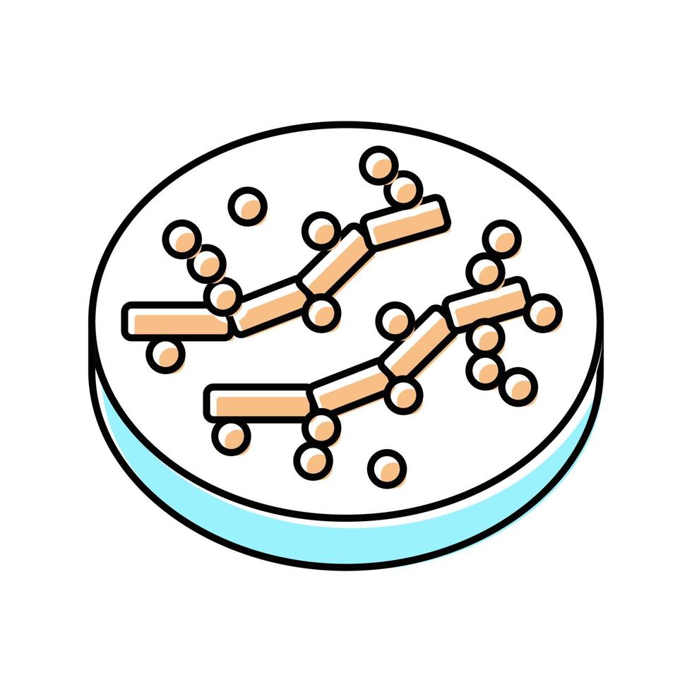 illustrazione vettoriale dell'icona del colore dei batteri candida