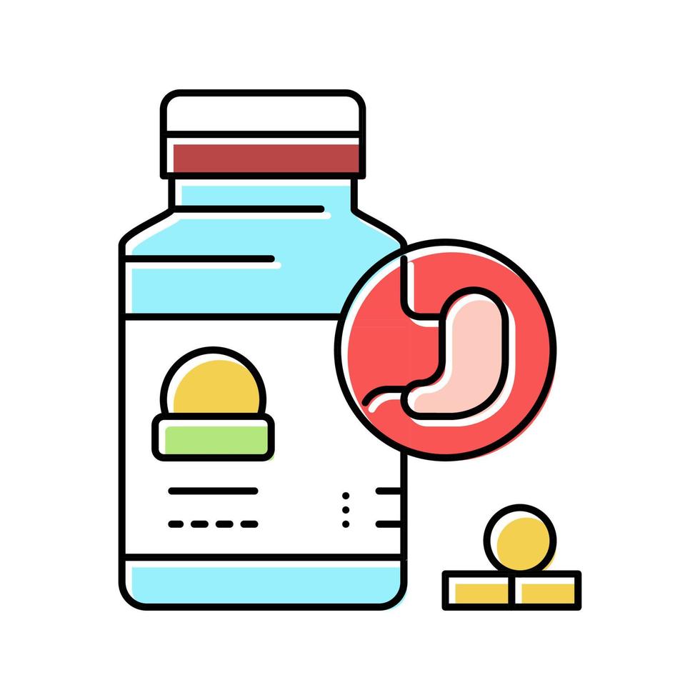 illustrazione vettoriale dell'icona del colore del sistema di digestione del trattamento