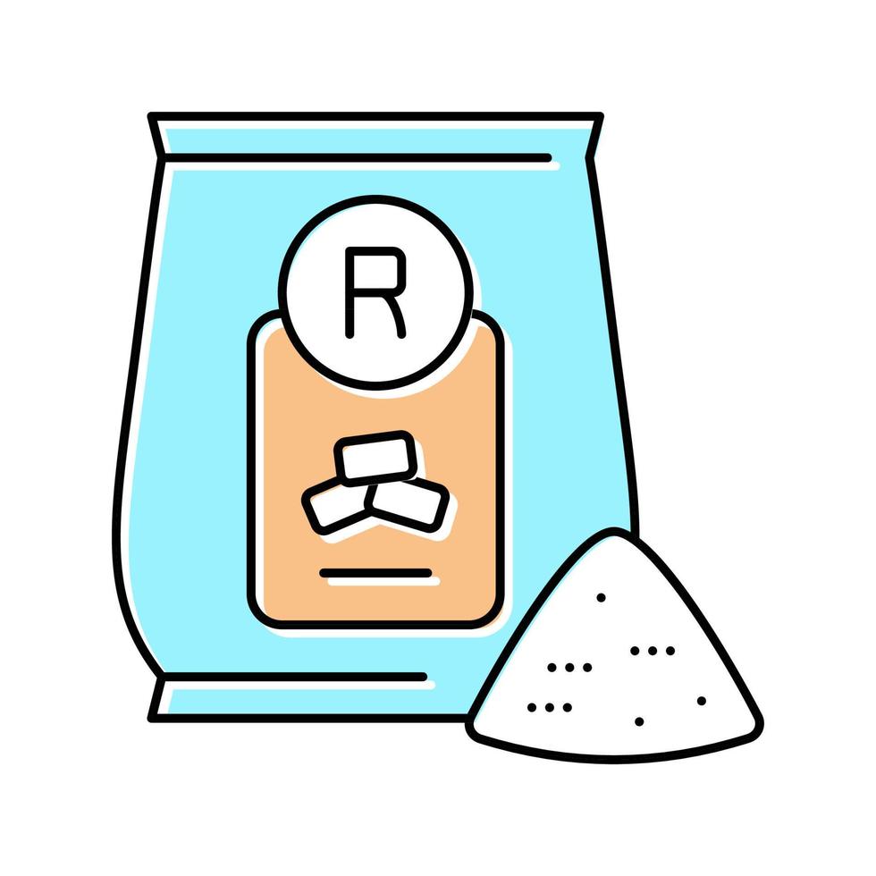 illustrazione vettoriale dell'icona del colore del pacchetto di farina di riso