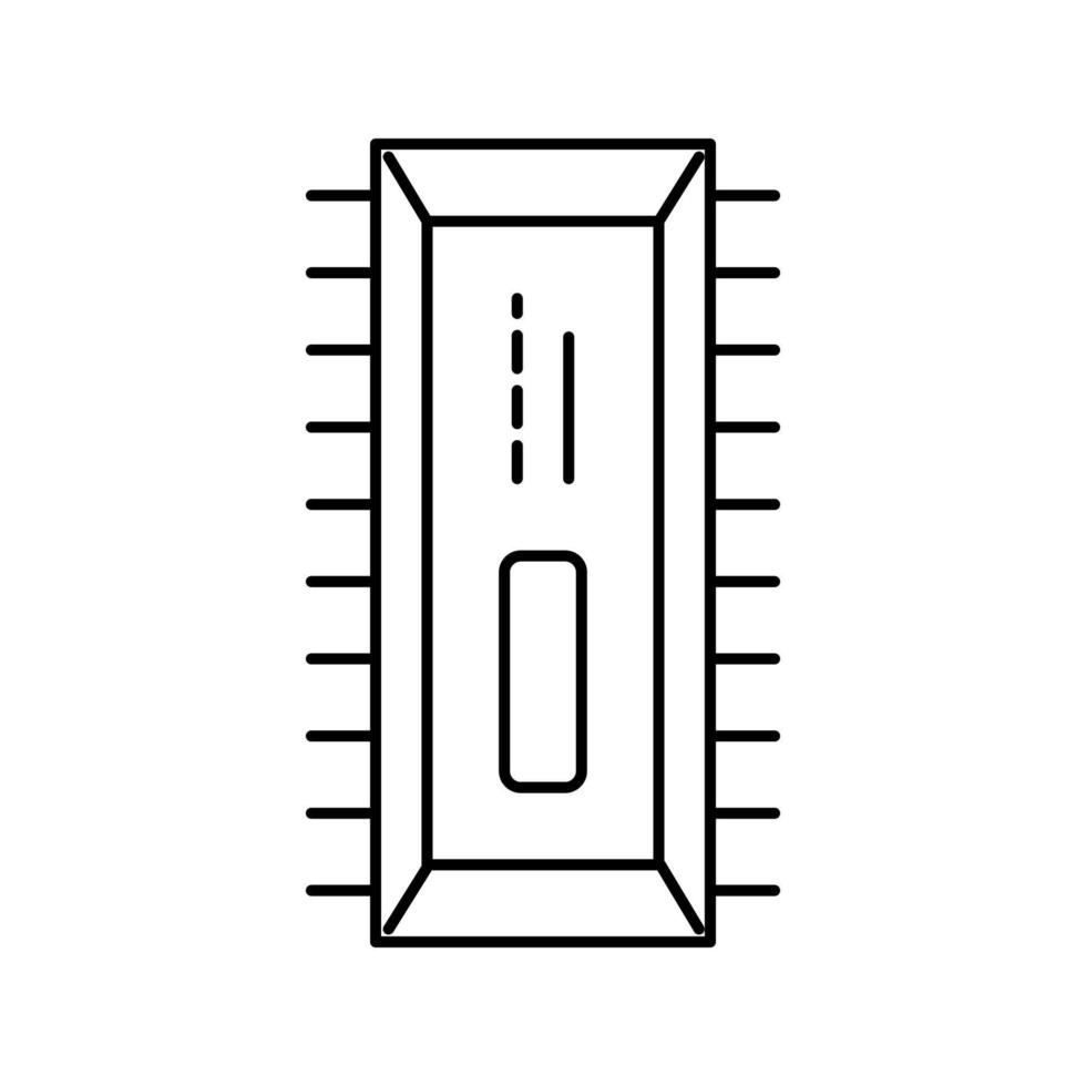 illustrazione vettoriale dell'icona della linea di produzione di semiconduttori microchip