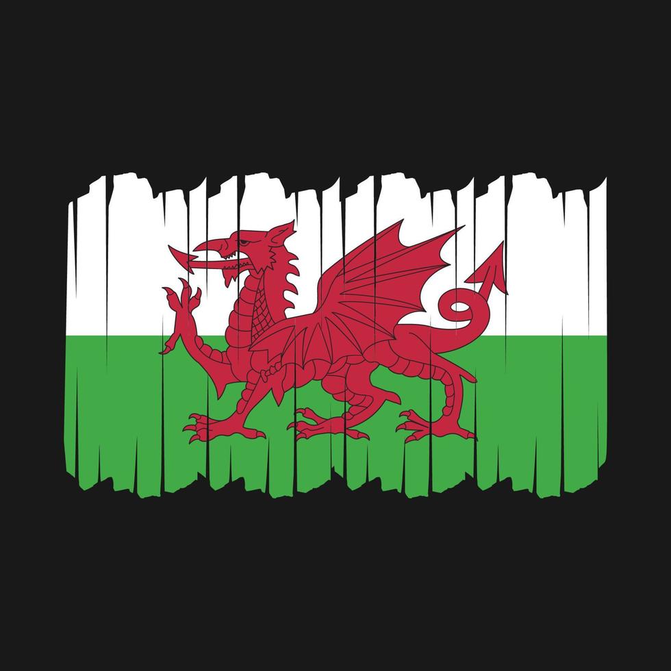 Galles bandiera spazzola colpi vettore