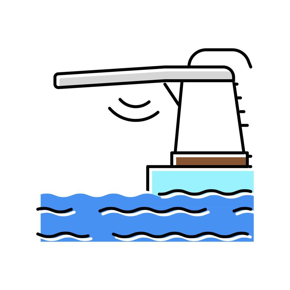illustrazione vettoriale dell'icona del colore della piscina del trampolino
