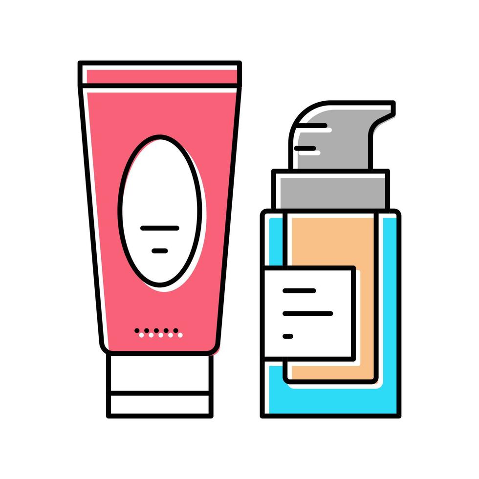 illustrazione vettoriale dell'icona a colori dei pacchetti di cosmetici in crema