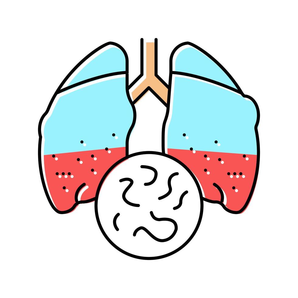 illustrazione vettoriale dell'icona a colori della tubercolosi della malattia infettiva