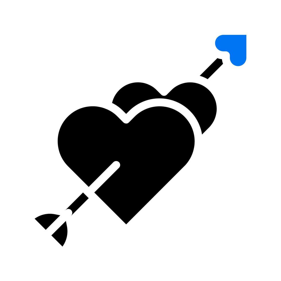 freccia icona solido blu nero stile San Valentino illustrazione vettore elemento e simbolo Perfetto.