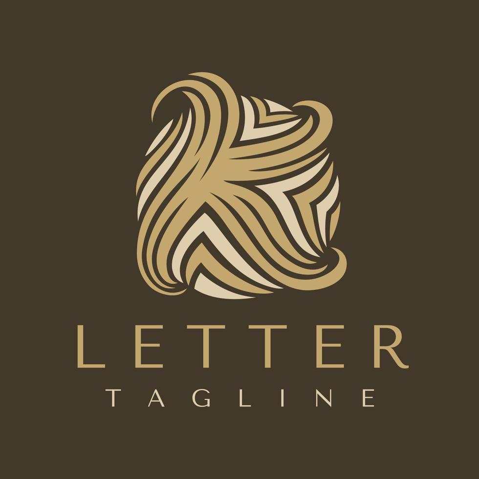 Vintage ▾ cerchio K lettera logo design modello. lusso K logo vettore grafico.