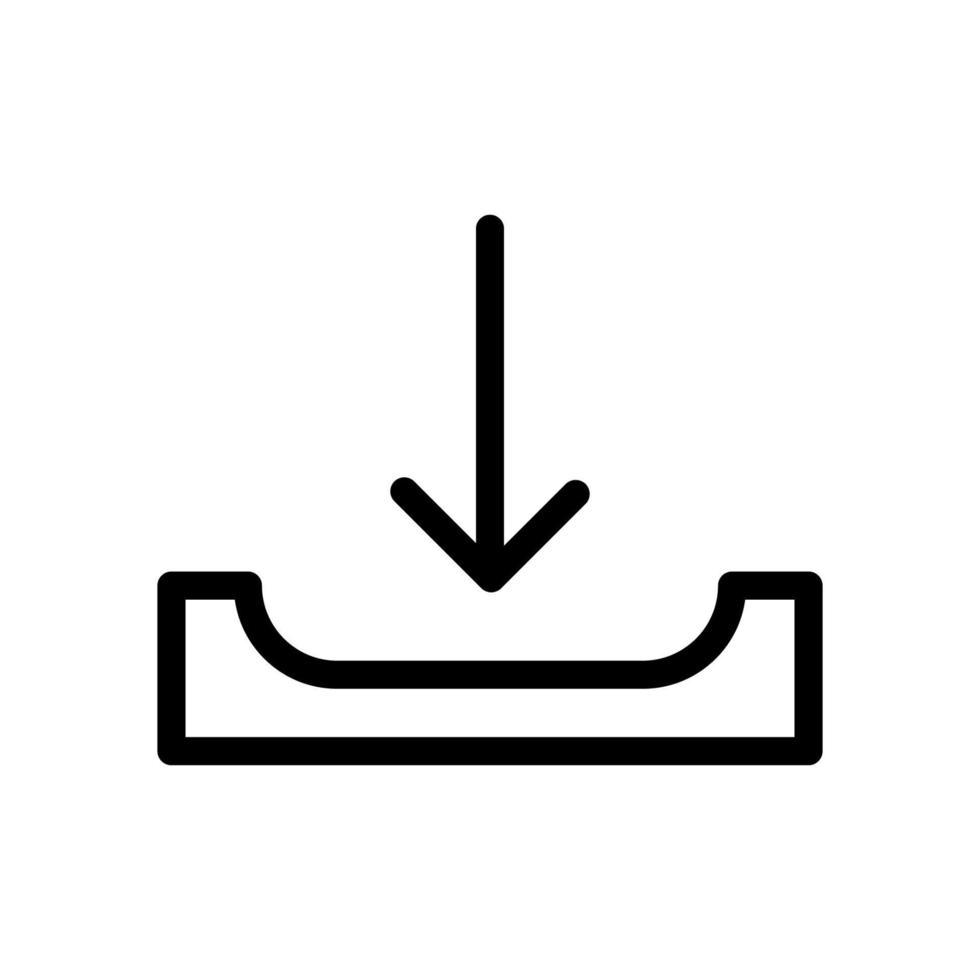 Scarica informazione icona linea isolato su bianca sfondo. nero piatto magro icona su moderno schema stile. lineare simbolo e modificabile ictus. semplice e pixel Perfetto ictus vettore illustrazione