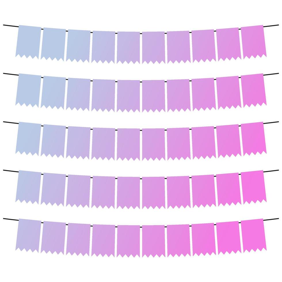 colorato bandiere e pavese ghirlande per decorazione. arredamento elementi con vario modelli. vettore illustrazione