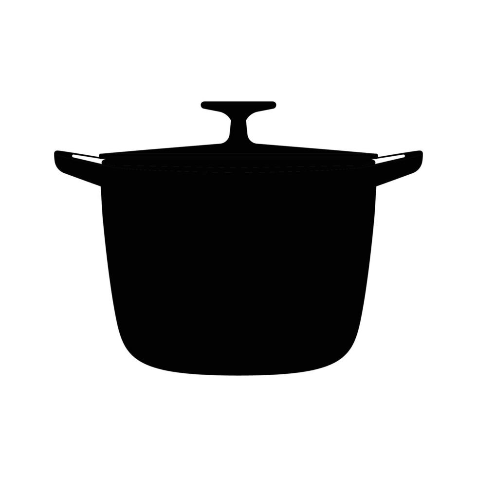 cucinando pentola silhouette. nero e bianca icona design elemento su isolato bianca sfondo vettore
