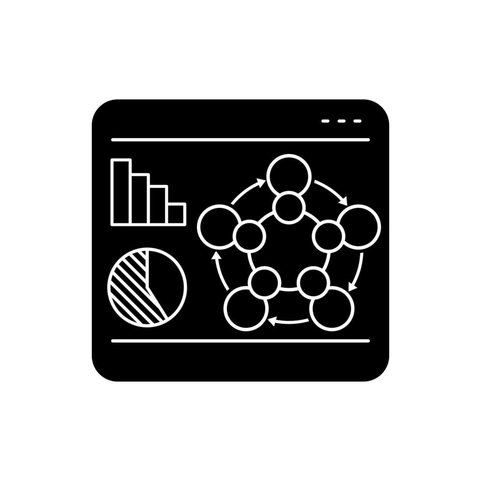 in linea commercio icona vettore. statistiche. analisi illustrazione cartello. programma simbolo o logo. vettore