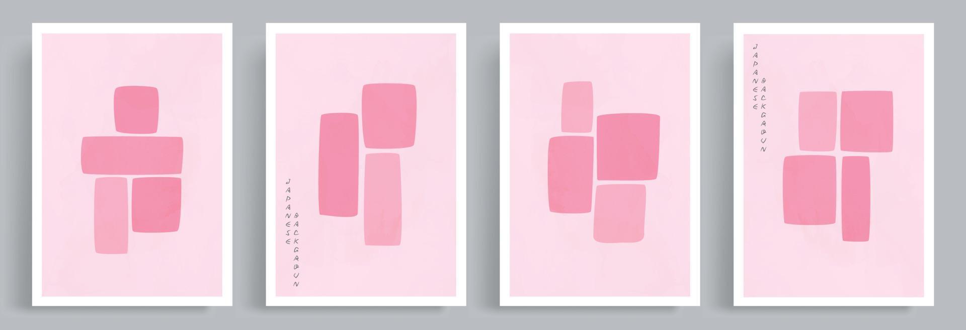 astratto rosa forma parete arredamento vettore. giapponese orientale e boho stile arti con modello. adatto per stampe, volantino, tela stampe, manifesto, parete decorazione, libro coperchio, sociale media e sfondo. vettore