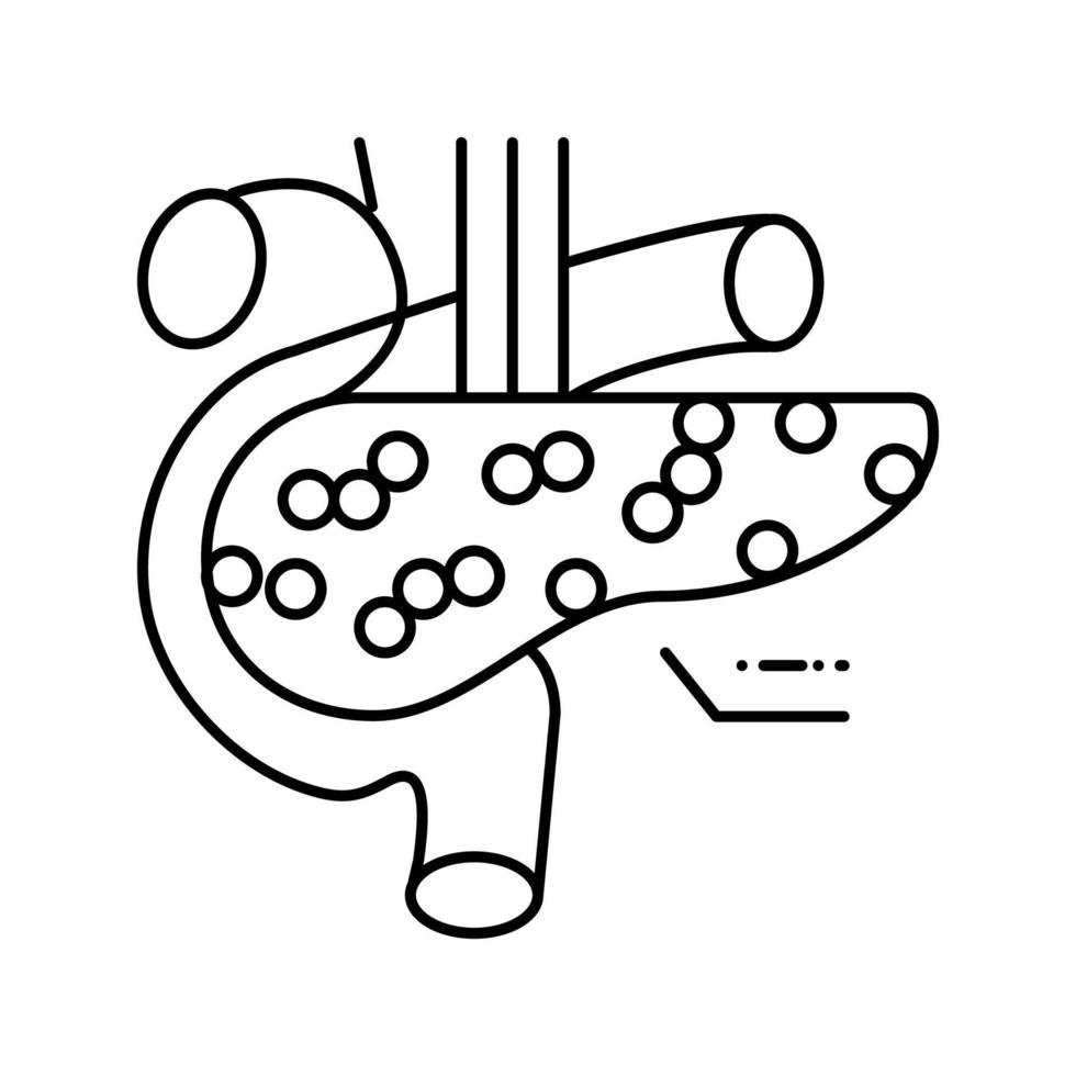 illustrazione vettoriale dell'icona della linea di endocrinologia del pancreas