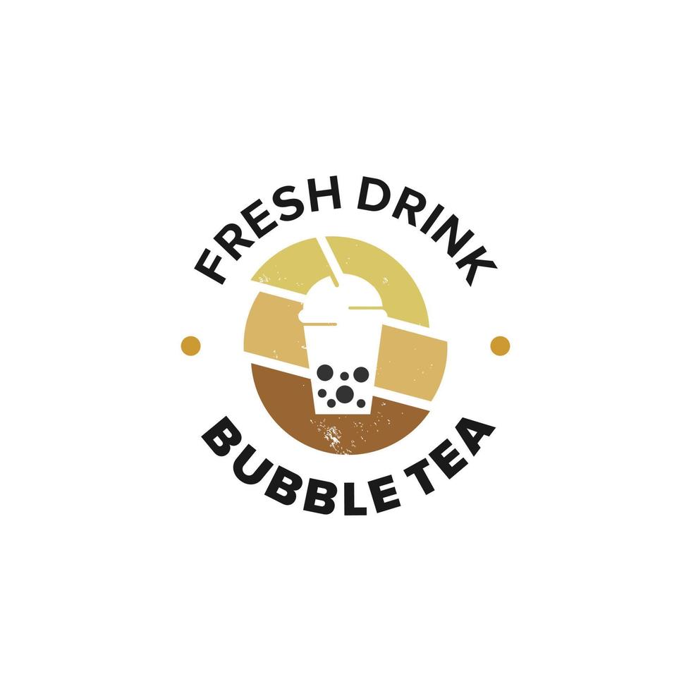 bevanda logo design modello fresco bevanda bolla tè idea vettore