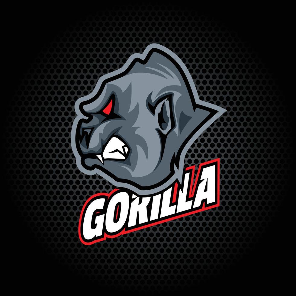 gorilla testa a partire dal lato. può essere Usato per club o squadra logo. vettore grafico.
