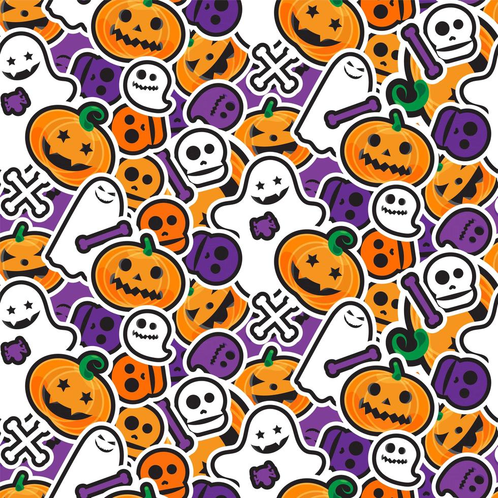 felice halloween seamless pattern. sfondo spaventoso e horror vettore