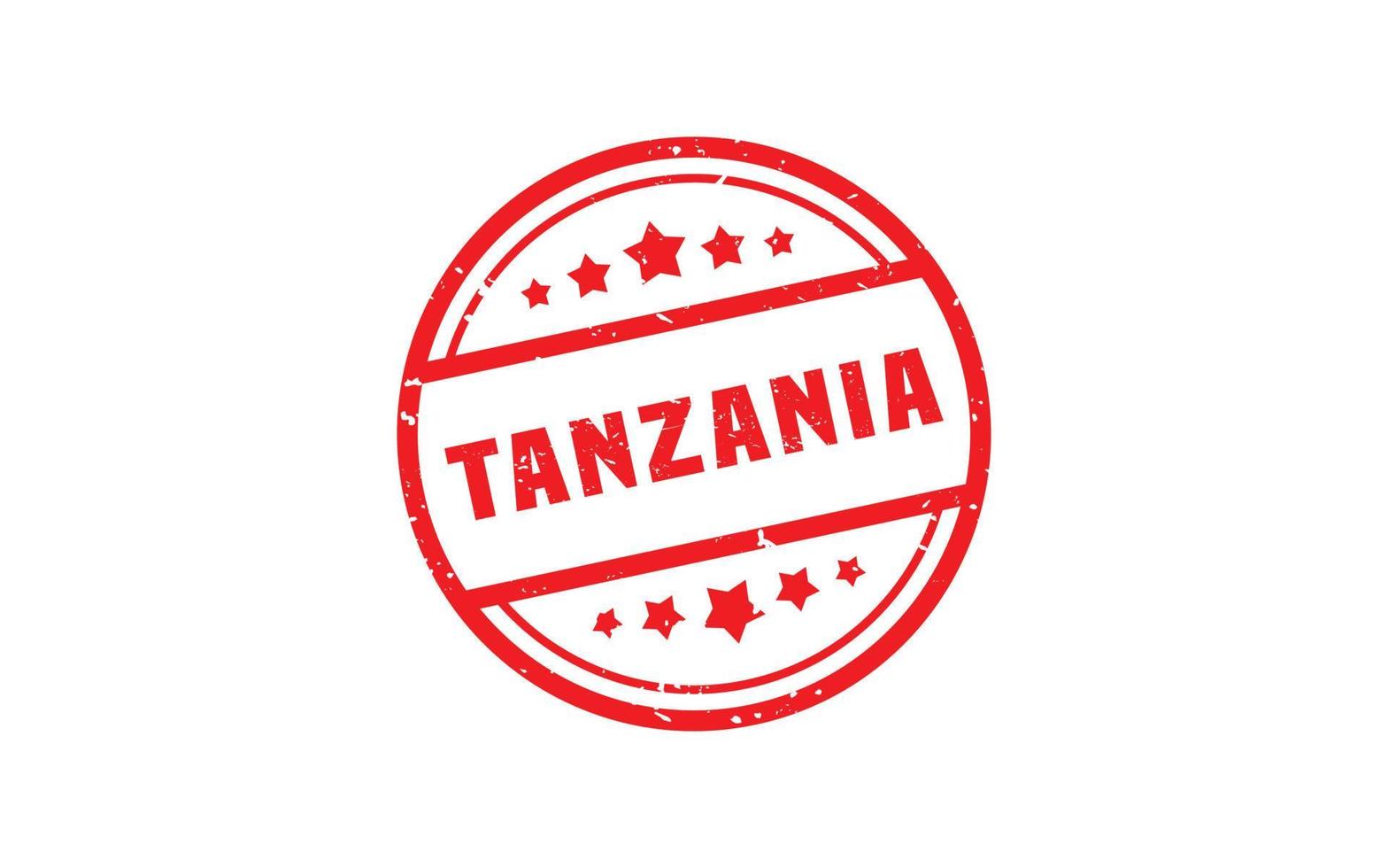 Tanzania gomma da cancellare francobollo con grunge stile su bianca sfondo vettore