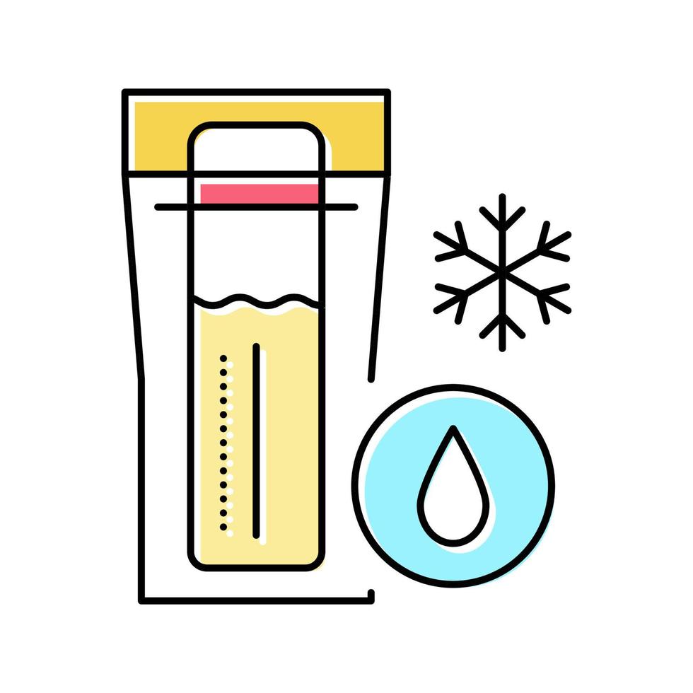illustrazione vettoriale dell'icona del colore della conservazione del latte congelato