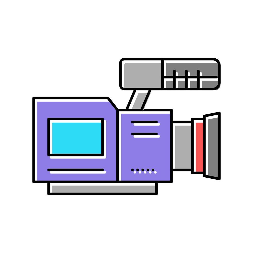 illustrazione vettoriale dell'icona del colore della videocamera