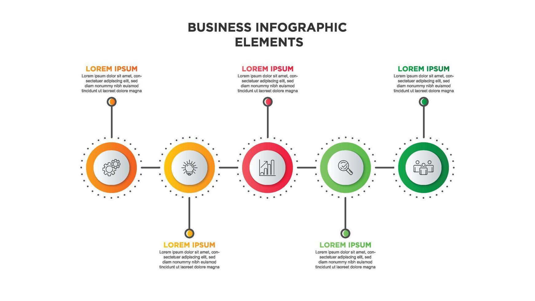 infografica per attività commerciale concetto con icone e 5 opzioni o passi. per contenuto, diagramma, diagramma di flusso, passi, parti, sequenza temporale infografica, flusso di lavoro, grafico. vettore