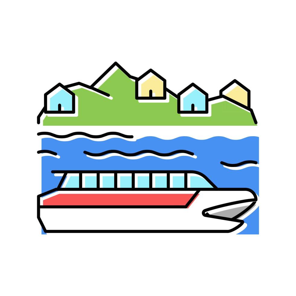 fiume crociera colore icona vettore illustrazione