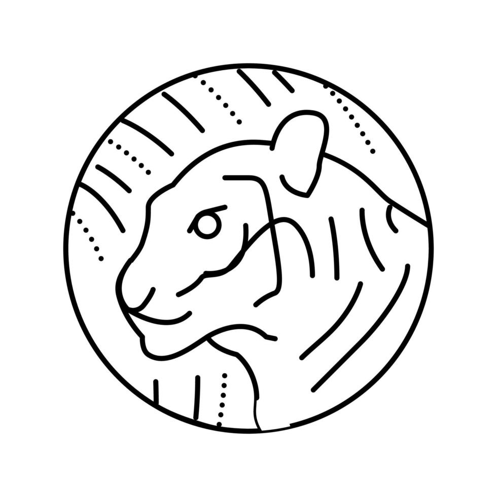 illustrazione vettoriale dell'icona della linea animale dell'oroscopo cinese della tigre