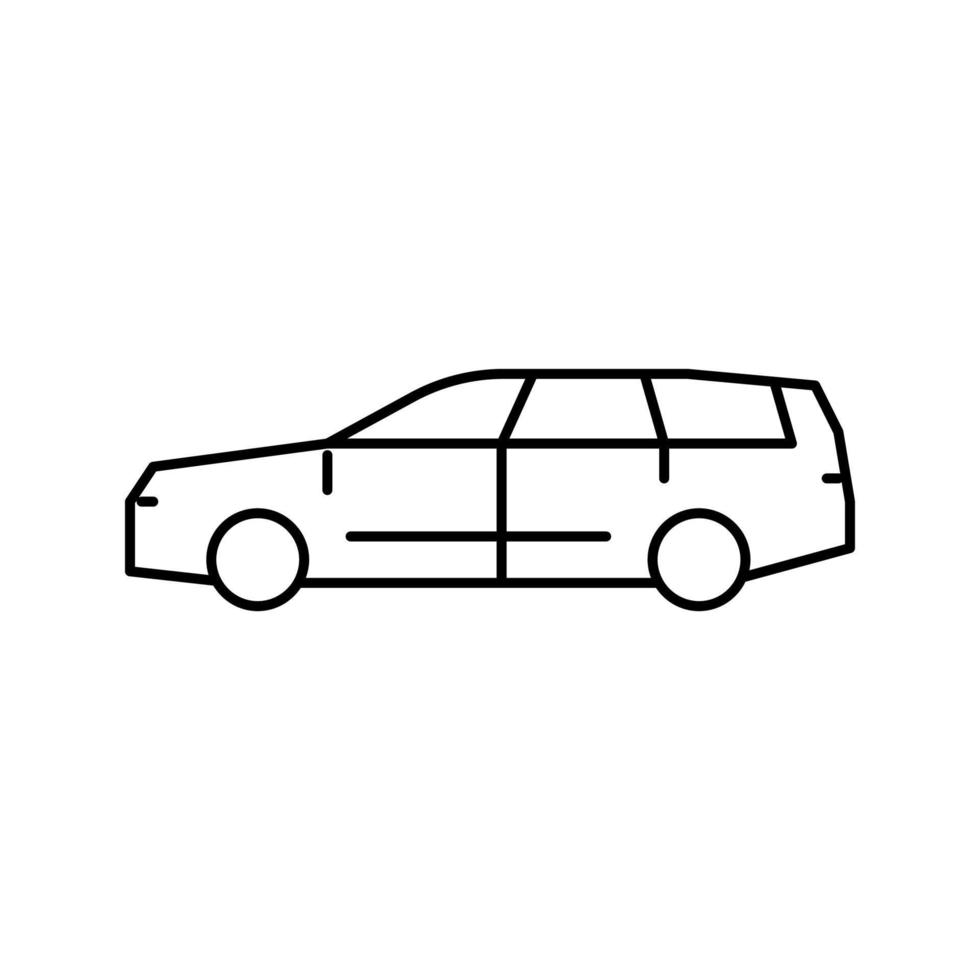 illustrazione vettoriale dell'icona della linea dell'auto del carro