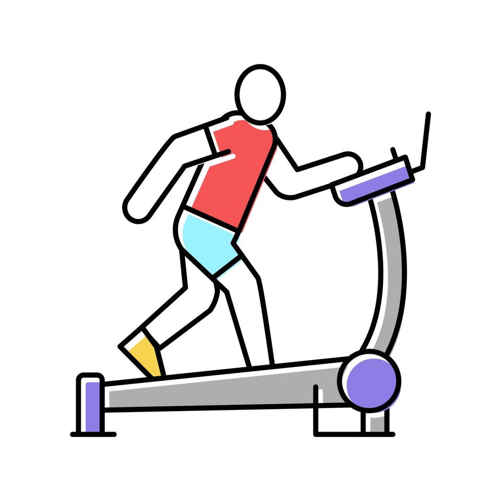 illustrazione vettoriale dell'icona del colore dell'attrezzatura sportiva del tapis roulant