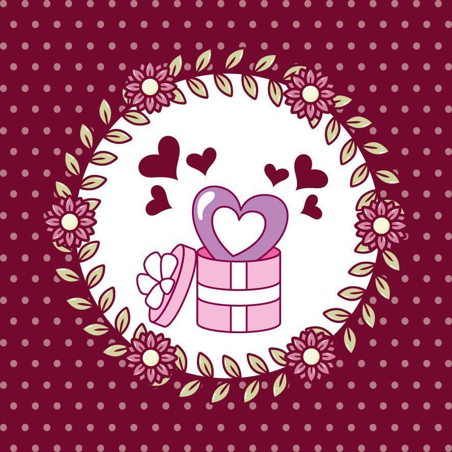 design di San Valentino con simpatica confezione regalo vettore