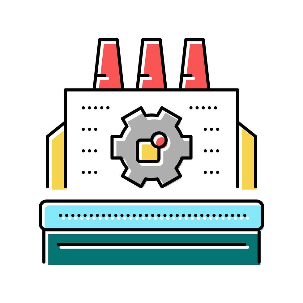 illustrazione vettoriale dell'icona del colore di elaborazione dell'erp di produzione