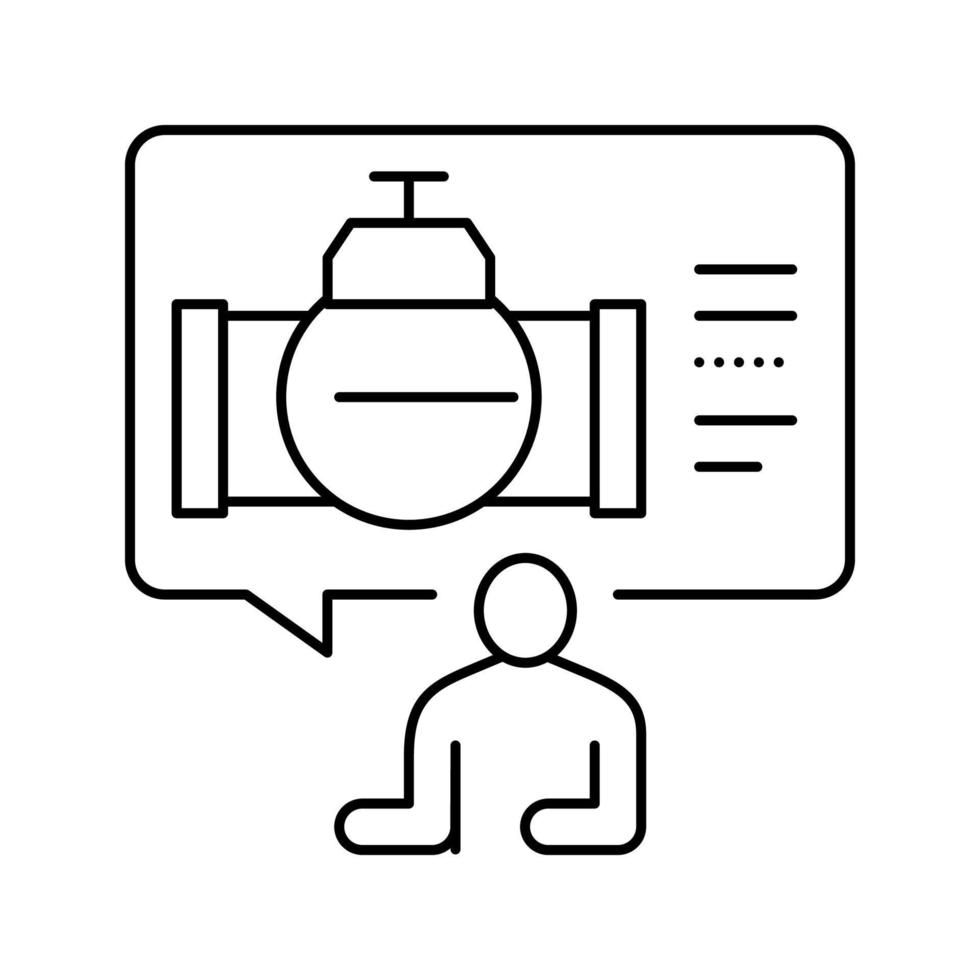 consultazione tubatura costruzione linea icona vettore illustrazione