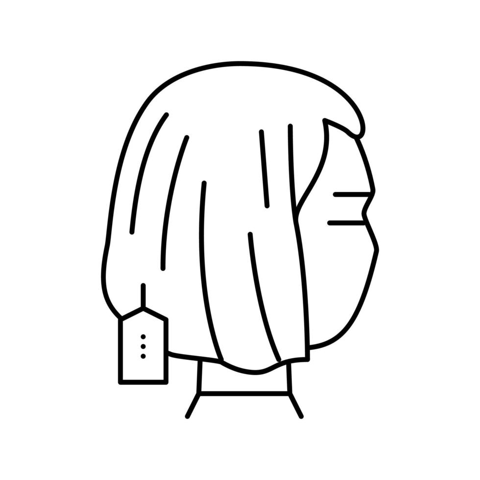 illustrazione vettoriale dell'icona della linea di procedura della parrucca