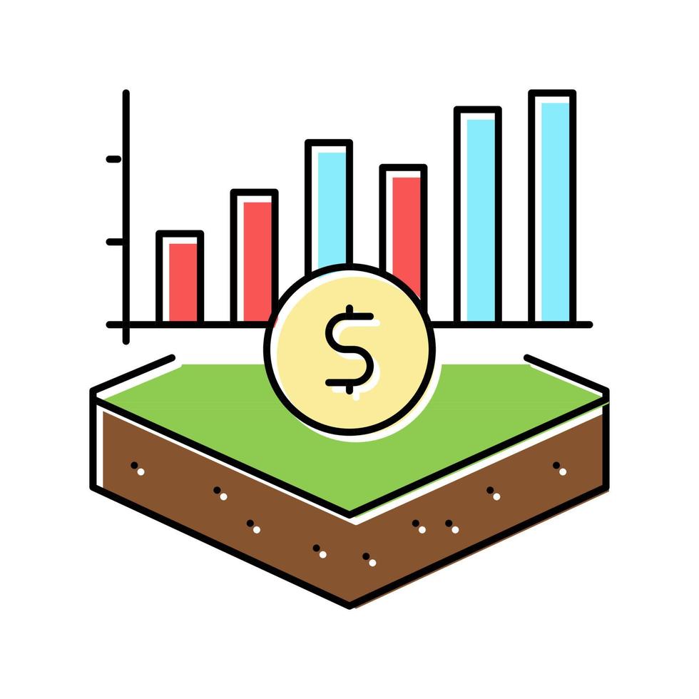 illustrazione vettoriale dell'icona del colore del terreno di investimento