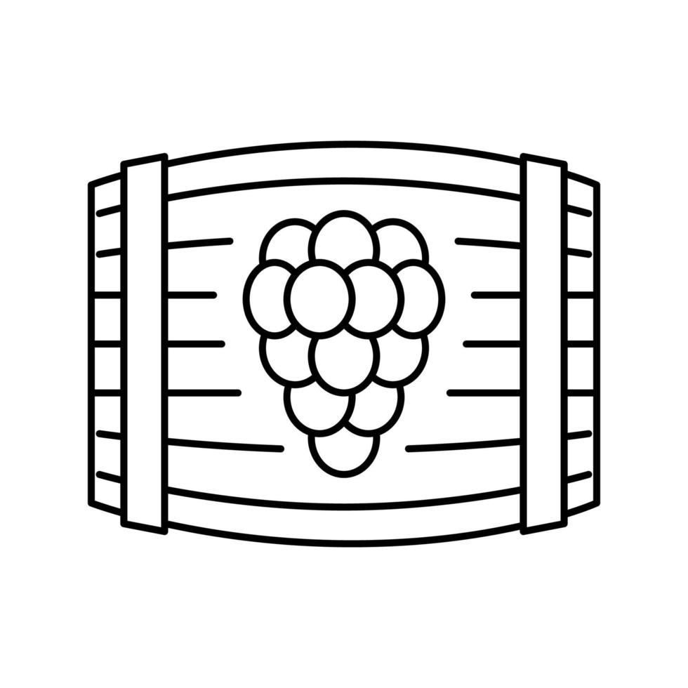 illustrazione vettoriale dell'icona della linea della botte di vino