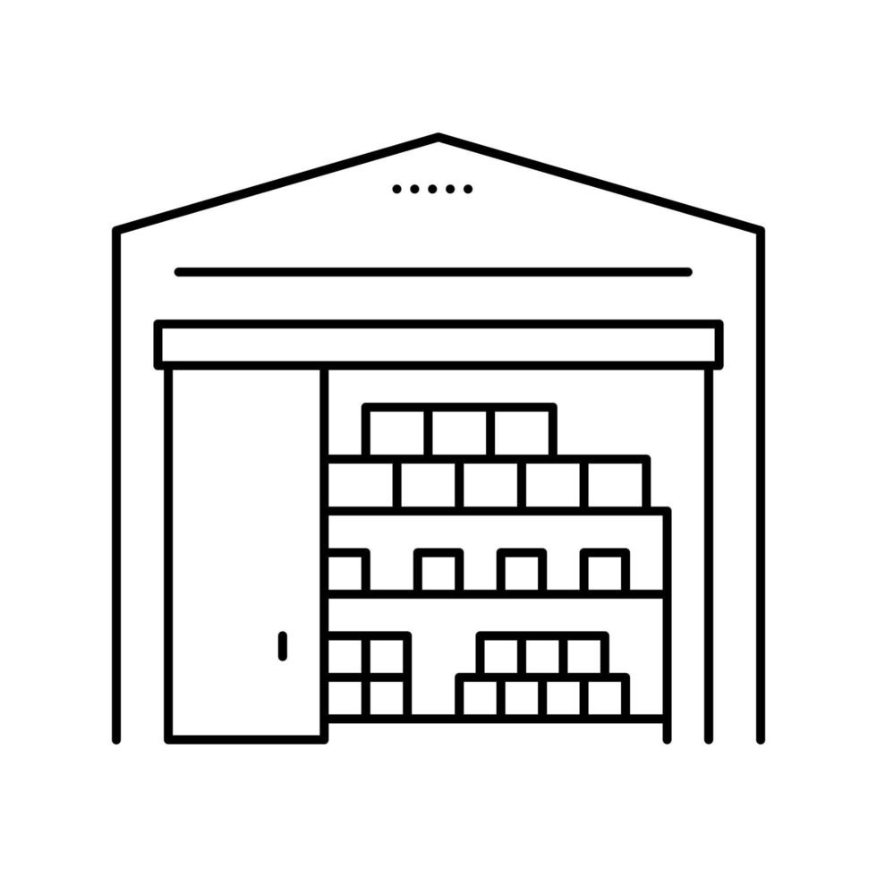 illustrazione vettoriale dell'icona della linea di servizio di consegna del magazzino