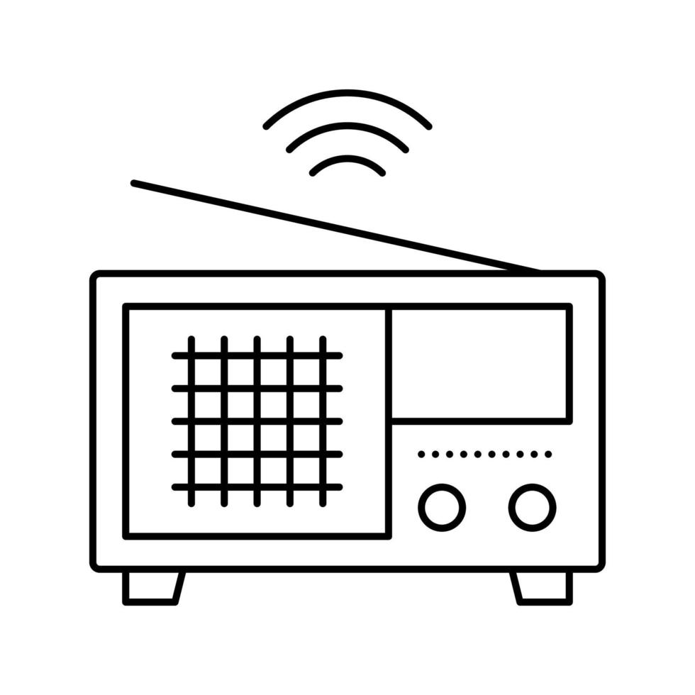 illustrazione vettoriale dell'icona della linea di notizie radiofoniche