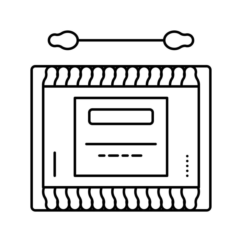 illustrazione vettoriale dell'icona della linea dei tamponi di cotone per bambini