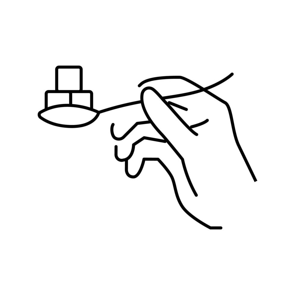 illustrazione vettoriale dell'icona della linea di aggiunta di zucchero